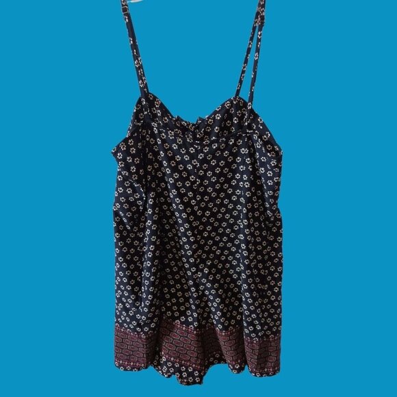 I Joan Navy & Red Floral Print Romper  I Joan Navy& Red Size Small - Picture 2 of 12